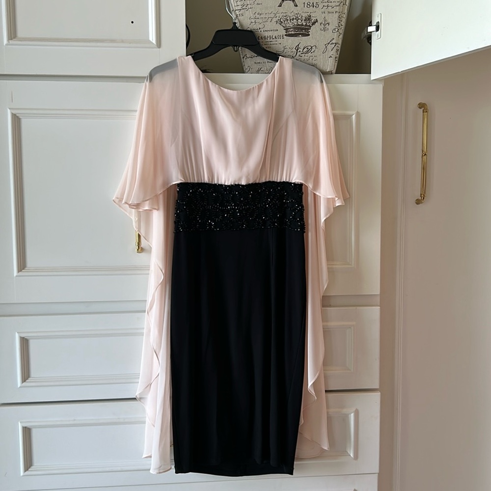 Nice formal dress black and beige gems around waist